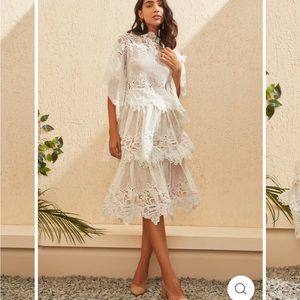 NWT. White Lace Skirt/Top Bridal Set